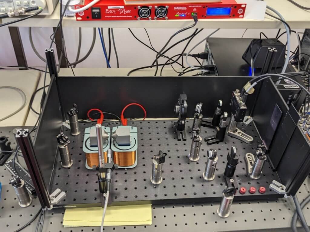 Magneto-optical experimental setup to investigate the Faraday effect