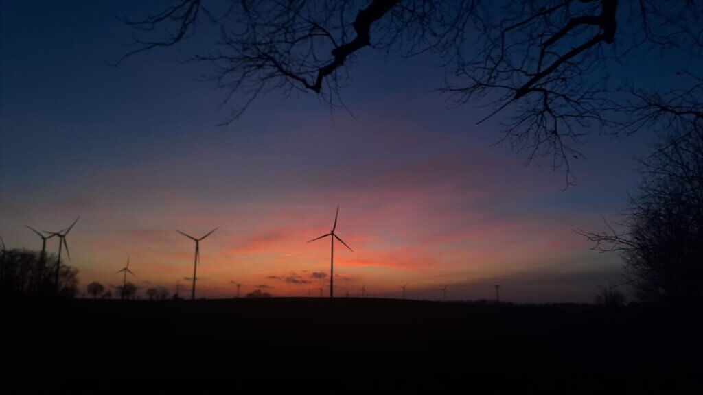 Sonnenuntergang über dem Feld